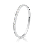 Load image into Gallery viewer, SO SEOUL Allista Classic Single Band One Row Square Diamond Simulant Cubic Zircon Side Hinged Bangle