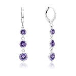 Load image into Gallery viewer, SO SEOUL Athena Three Solitaire Diamond Simulant Zircon Hoop Earrings with Pendant Necklace Gift Set