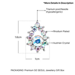 Load image into Gallery viewer, SO SEOUL Glimmer Teardrop Aurore Boreale Austrian Crystal Pierced Stud Earrings