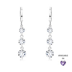 Load image into Gallery viewer, SO SEOUL Athena Three Solitaire Diamond Simulant Zirconia Hoop Earrings