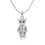 Load image into Gallery viewer, SO SEOUL Pretty Little Teddy Bear 3D Movable Aurore Boreale Crystal Pendant Necklace-Gift for Girls