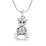 Load image into Gallery viewer, SO SEOUL Pretty Little Teddy Bear 3D Movable Aurore Boreale Crystal Pendant Necklace-Gift for Girls