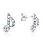 Load image into Gallery viewer, SO SEOUL Musical Note Aurore Boreale Austrian Crystal Pendant Necklace and Stud Earrings Set