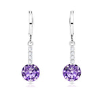 Load image into Gallery viewer, SO SEOUL Lic Crown Solitaire White or Purple Simulated Diamond Cubic Zirconia Necklace and Earrings Set