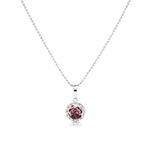 Load image into Gallery viewer, SO SEOUL Camellia-Inspired Rose, White or Ruby-Red Floral Diamond Simulant Zirconia Hoop Earrings and Necklace Set