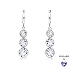 Load image into Gallery viewer, SO SEOUL Athena Triple Solitaire Diamond Simulant Zirconia Hoop Earrings