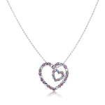 Load image into Gallery viewer, SO SEOUL Amora Love Heart Mixed Colored Austrian Crystal Pendant Chain Necklace