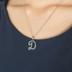 Load image into Gallery viewer, SO SEOUL White Austrian Crystal Alphabet Letter Pendant Necklaces - Personalized A to Z