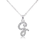 Load image into Gallery viewer, SO SEOUL White Austrian Crystal Alphabet Letter Pendant Necklaces - Personalized A to Z