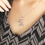 Load image into Gallery viewer, SO SEOUL White Austrian Crystal Alphabet Letter Pendant Necklaces - Personalized A to Z
