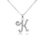Load image into Gallery viewer, SO SEOUL White Austrian Crystal Alphabet Letter Pendant Necklaces - Personalized A to Z