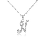 Load image into Gallery viewer, SO SEOUL White Austrian Crystal Alphabet Letter Pendant Necklaces - Personalized A to Z