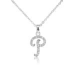Load image into Gallery viewer, SO SEOUL White Austrian Crystal Alphabet Letter Pendant Necklaces - Personalized A to Z