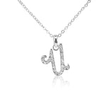 Load image into Gallery viewer, SO SEOUL White Austrian Crystal Alphabet Letter Pendant Necklaces - Personalized A to Z