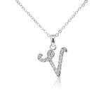 Load image into Gallery viewer, SO SEOUL White Austrian Crystal Alphabet Letter Pendant Necklaces - Personalized A to Z