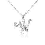 Load image into Gallery viewer, SO SEOUL White Austrian Crystal Alphabet Letter Pendant Necklaces - Personalized A to Z