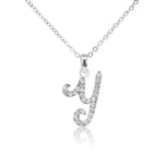 Load image into Gallery viewer, SO SEOUL White Austrian Crystal Alphabet Letter Pendant Necklaces - Personalized A to Z