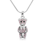 Load image into Gallery viewer, SO SEOUL Pretty Little Teddy Bear 3D Movable Aurore Boreale Crystal Pendant Necklace-Gift for Girls