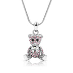 Load image into Gallery viewer, SO SEOUL Pretty Little Teddy Bear 3D Movable Aurore Boreale Crystal Pendant Necklace-Gift for Girls