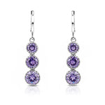 Load image into Gallery viewer, SO SEOUL Athena Triple Solitaire Diamond Simulant Zirconia Hoop Earrings