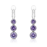 Load image into Gallery viewer, SO SEOUL Athena Triple Solitaire Diamond Simulant Zirconia Hoop Earrings