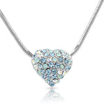 Load image into Gallery viewer, SO SEOUL Amora Love Heart Pendant Necklace – Sparkling Austrian Crystal (Lavender Pink, Aqua Blue)