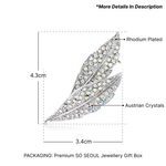 Load image into Gallery viewer, SO SEOUL Ioni Leaf Oversized Natural Double Leaf Aurore Boreale Crystal Rollover Clasp Brooch