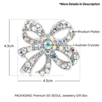 Load image into Gallery viewer, SO SEOUL Lifelong Oversized Ribbon Bow Aurore Boreale Crystal Rollover Clasp Brooch