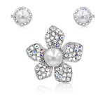 Load image into Gallery viewer, SO SEOUL Leilani Flower Austrian Crystal Rollover Clasp with Double Mini Baby Brooch Set