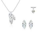 Load image into Gallery viewer, SO SEOUL Ioni Triple Leaf Swarovski®Crystal Pierced Stud Earrings and Pendant Necklace Gift Set