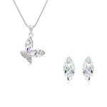 Load image into Gallery viewer, SO SEOUL Caria Butterfly Moonlight and Montana Swarovski® Crystal Earrings and Necklace Jewelry Gift Set