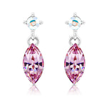 Load image into Gallery viewer, SO SEOUL Ioni Maple Leaf Blue Shade or Pink Swarovski® Crystal Pendant Necklace and Earrings Set