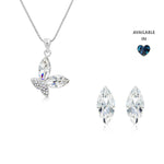 Load image into Gallery viewer, SO SEOUL Caria Butterfly Moonlight and Montana Swarovski® Crystal Earrings and Necklace Jewelry Gift Set