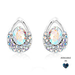 Load image into Gallery viewer, SO SEOUL Enchanted Teardrop Aurore Boreale or Montana Swarovski® Crystal Pierced Stud Earrings