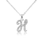 Load image into Gallery viewer, SO SEOUL White Austrian Crystal Alphabet Letter Pendant Necklaces - Personalized A to Z