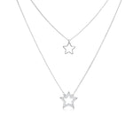 Load image into Gallery viewer, SO SEOUL Stellar Grace - Double-Star Diamond Simulant Necklace and Earrings Set
