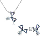Load image into Gallery viewer, SO SEOUL Windmill Charm Blue Swarovski® Crystal Pendant Necklace and Stud Earrings Set