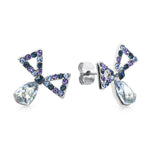 Load image into Gallery viewer, SO SEOUL Windmill Charm Blue Swarovski® Crystal Pendant Necklace and Stud Earrings Set