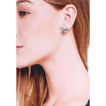 Load image into Gallery viewer, SO SEOUL Windmill Charm Blue Swarovski® Crystal Pendant Necklace and Stud Earrings Set