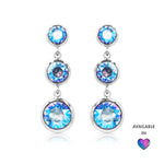 Load image into Gallery viewer, SO SEOUL Bella Triple-Tiered Light Sapphire or Light Siam Shimmer Swarovski® Crystal Dangle Earrings