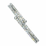 Load image into Gallery viewer, SO SEOUL Chiara Classic Double Row Layered Austrian Crystal Circle Spiral Adjustable Open-End Bangle