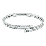 Load image into Gallery viewer, SO SEOUL Chiara Classic Double Row Layered Austrian Crystal Circle Spiral Adjustable Open-End Bangle