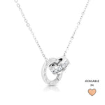 Load image into Gallery viewer, SO SEOUL Roman Numeral Circle Interlocking Diamond Simulant Cubic Zirconia Fixed Chain Necklace