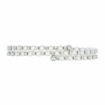 Load image into Gallery viewer, SO SEOUL Quinn Pearl in White Double Row Austrian Crystal Circle Spiral Adjustable Open-End Bangle