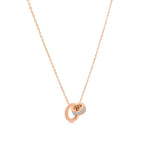 Load image into Gallery viewer, SO SEOUL Roman Numeral Circle Interlocking Diamond Simulant Cubic Zirconia Fixed Chain Necklace