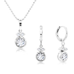 Load image into Gallery viewer, SO SEOUL Callista Perfume Bottle Design Diamond Simulant Cubic Zirconia Drop Hoop Earrings and Pendant Necklace Set
