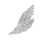 Load image into Gallery viewer, SO SEOUL Ioni Leaf Oversized Natural Double Leaf Aurore Boreale Crystal Rollover Clasp Brooch