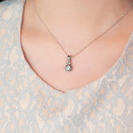 Load image into Gallery viewer, SO SEOUL Callista Perfume Bottle Design Diamond Simulant Cubic Zirconia Drop Hoop Earrings and Pendant Necklace Set