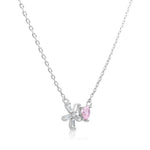 Load image into Gallery viewer, SO SEOUL Leilani Floral Pink Simulated Diamond Zirconia Stud Earrings and Necklace Set