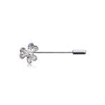 Load image into Gallery viewer, SO SEOUL Alette Three-Leaf Heart Clover Aurore Boreale Austrian Crystal Metal Lapel Pin Brooch